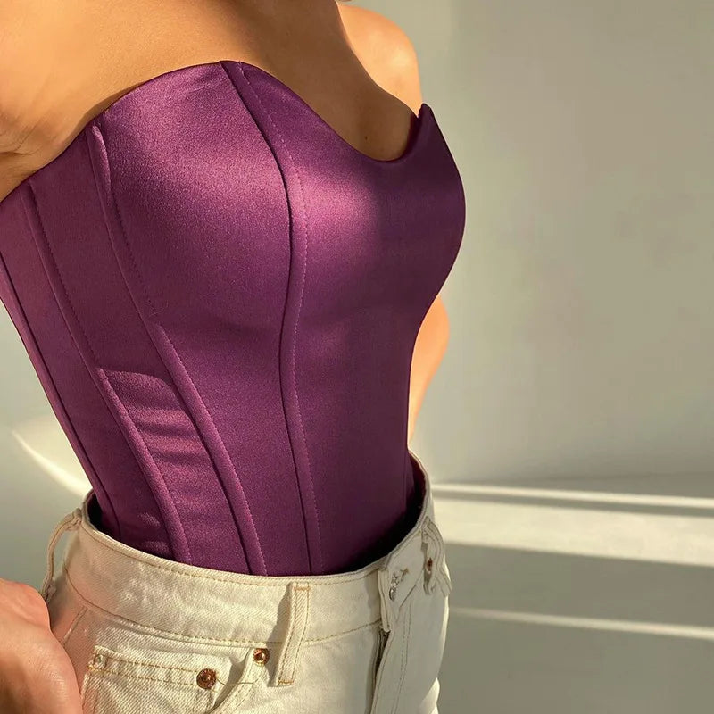 Satin Strapless Tube Top