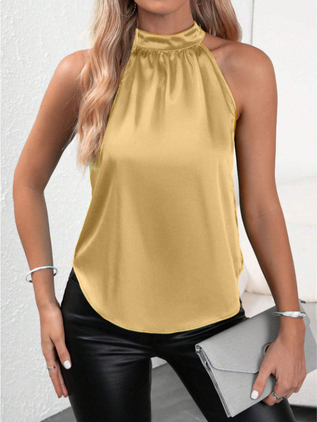 Elegance satin halter neck top
