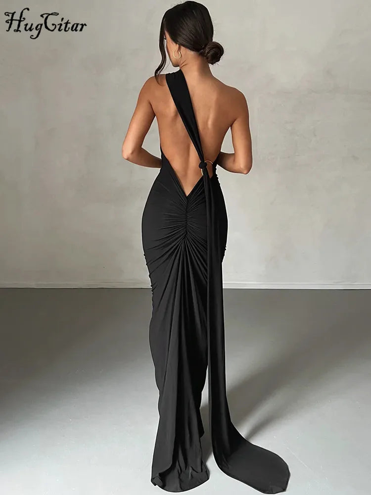 Elegance One Shoulder Maxi Dress.