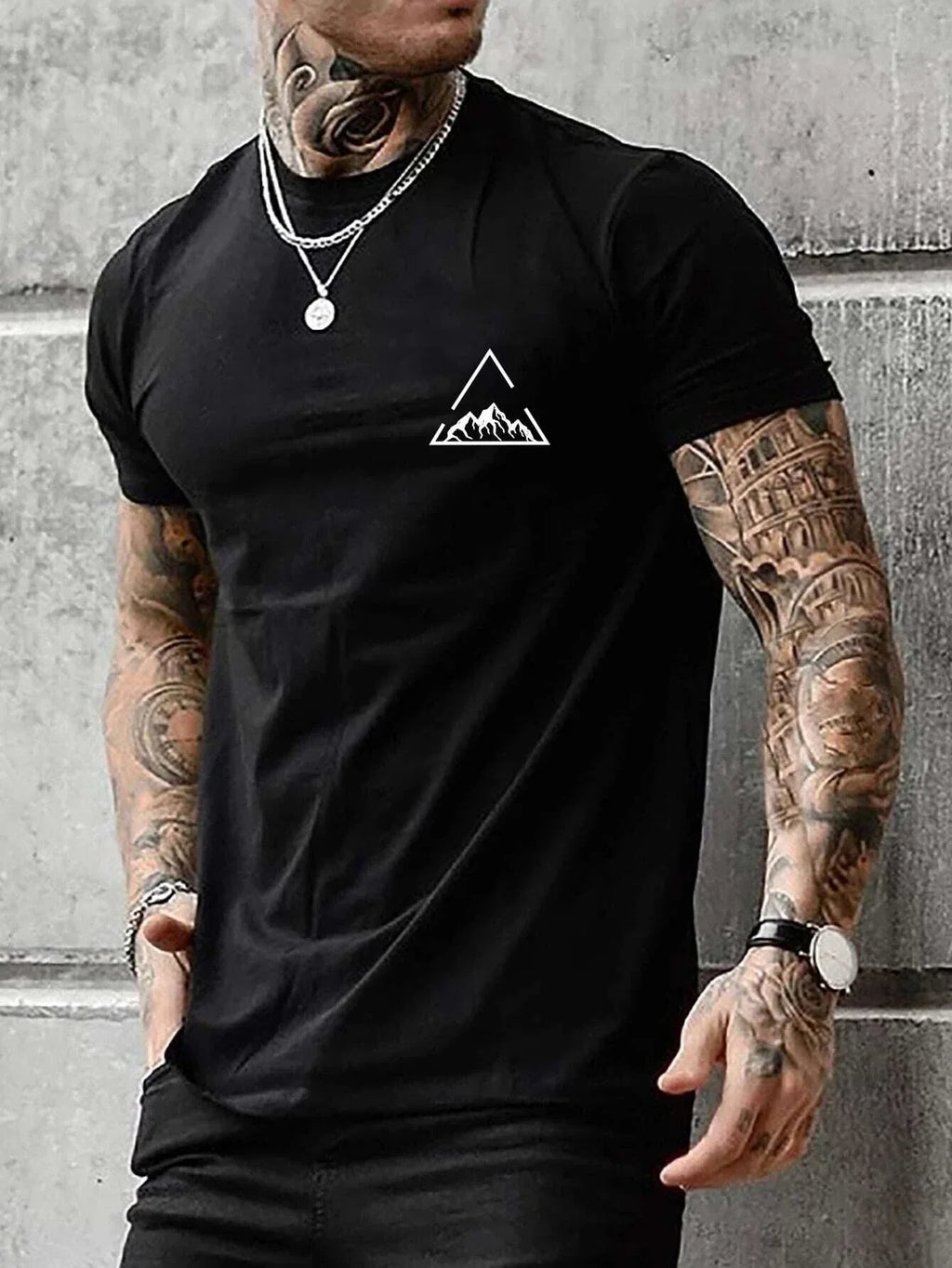 Men's 100% Cotton Graphic T-Shirt Loose Fit Sporty Style