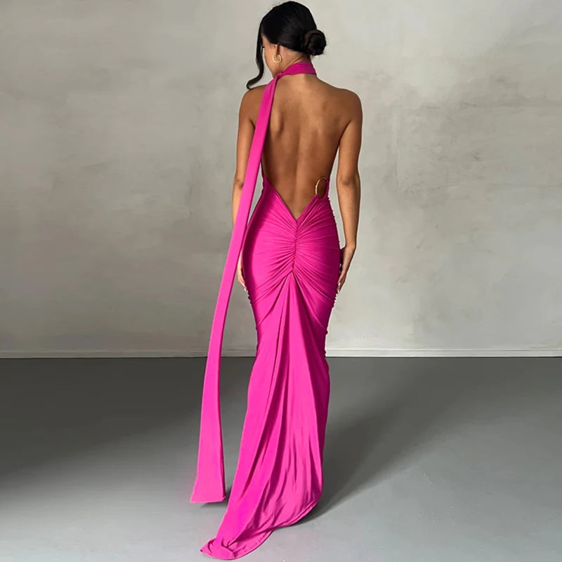 Elegance One Shoulder Maxi Dress.