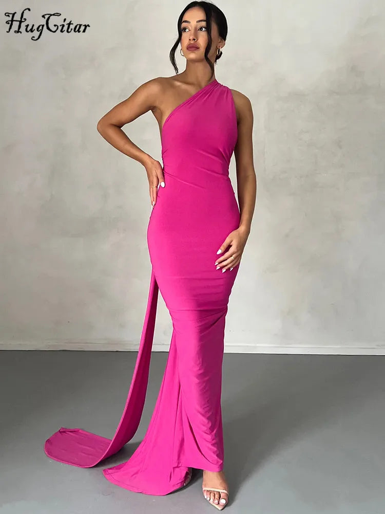 Elegance One Shoulder Maxi Dress.