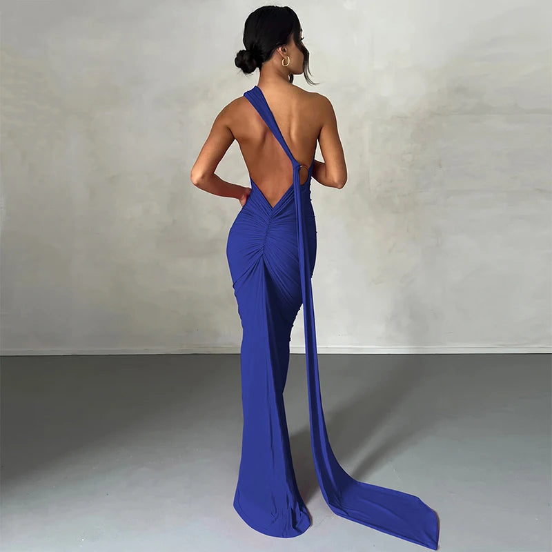 Elegance One Shoulder Maxi Dress.