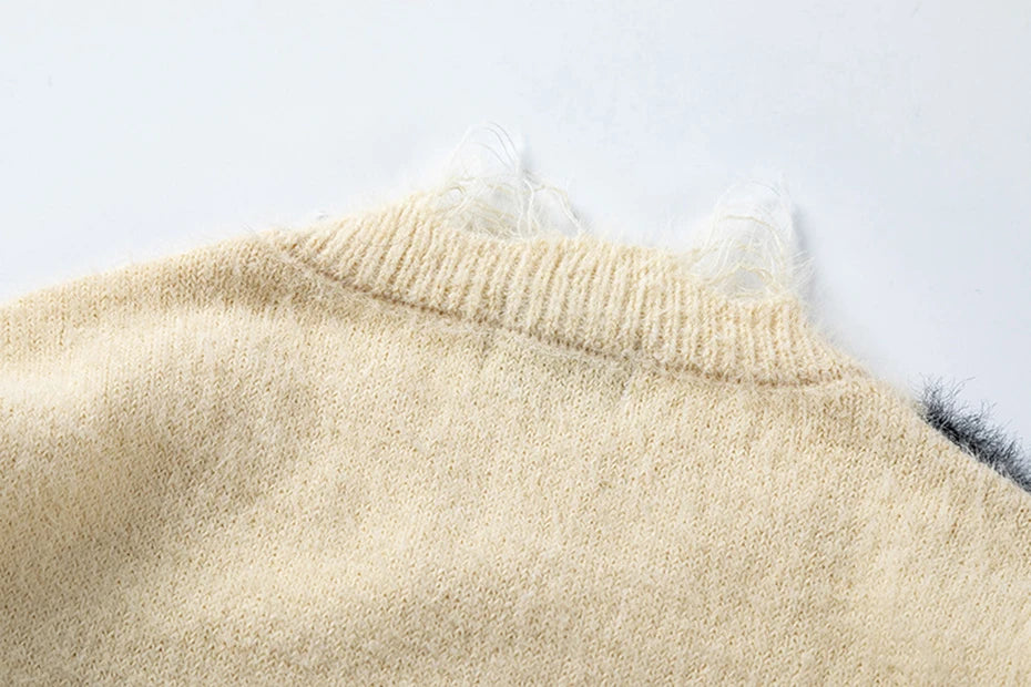 Vintage Knit Cat Sweater