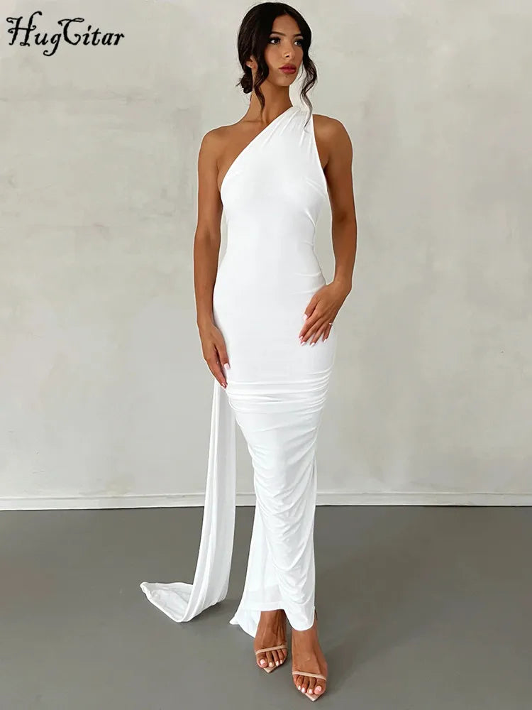 Elegance One Shoulder Maxi Dress.