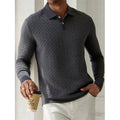 Men's Knit Long sleeve Polo Shirt