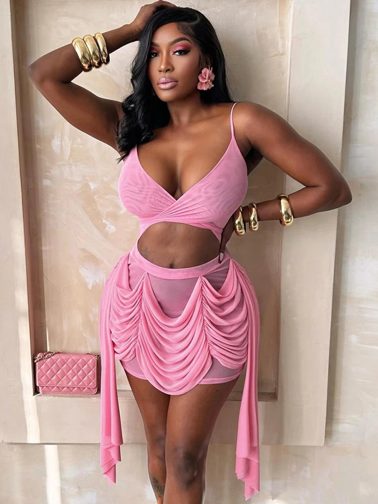 Midnight Party Rushed Club Dress