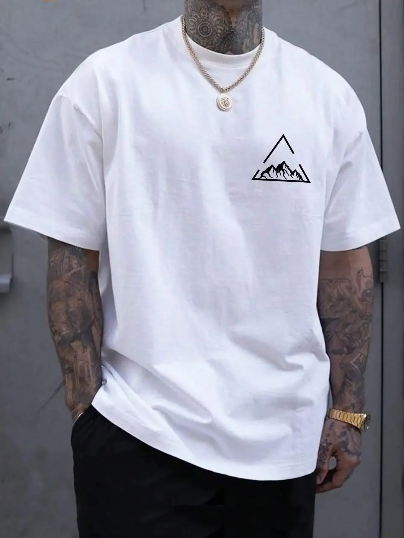 Men's 100% Cotton Graphic T-Shirt Loose Fit Sporty Style