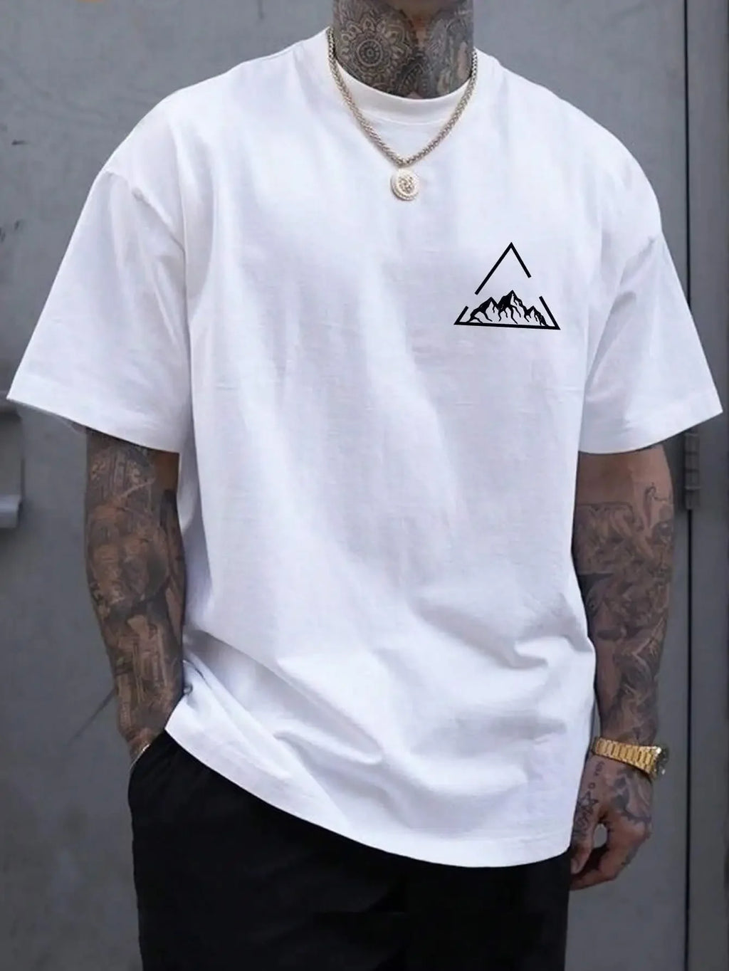 Men's 100% Cotton Graphic T-Shirt Loose Fit Sporty Style