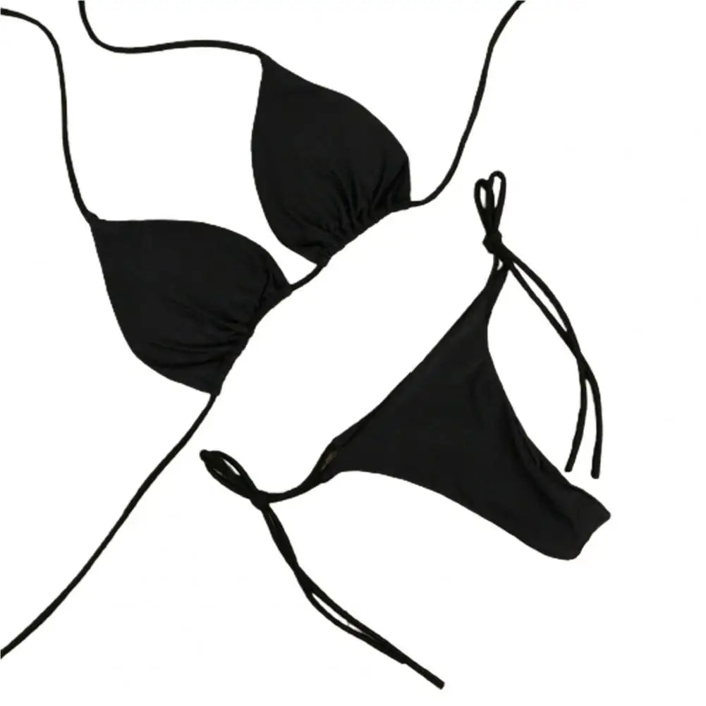 Solids Halter Two-Piece Swimming