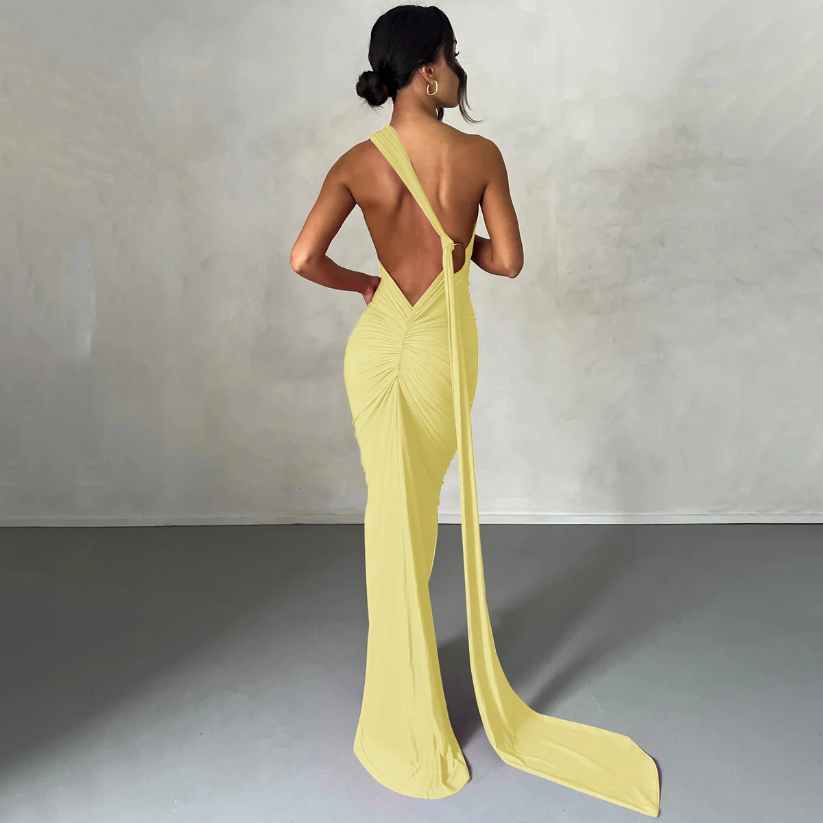 Elegance One Shoulder Maxi Dress.