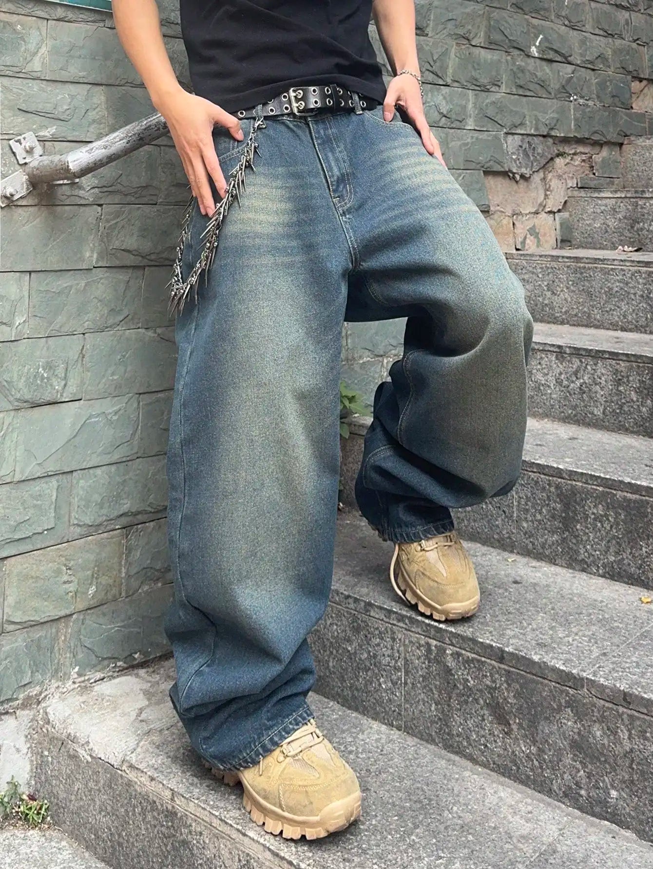 Vibe Check Wide-Leg Streetwear Jeans
