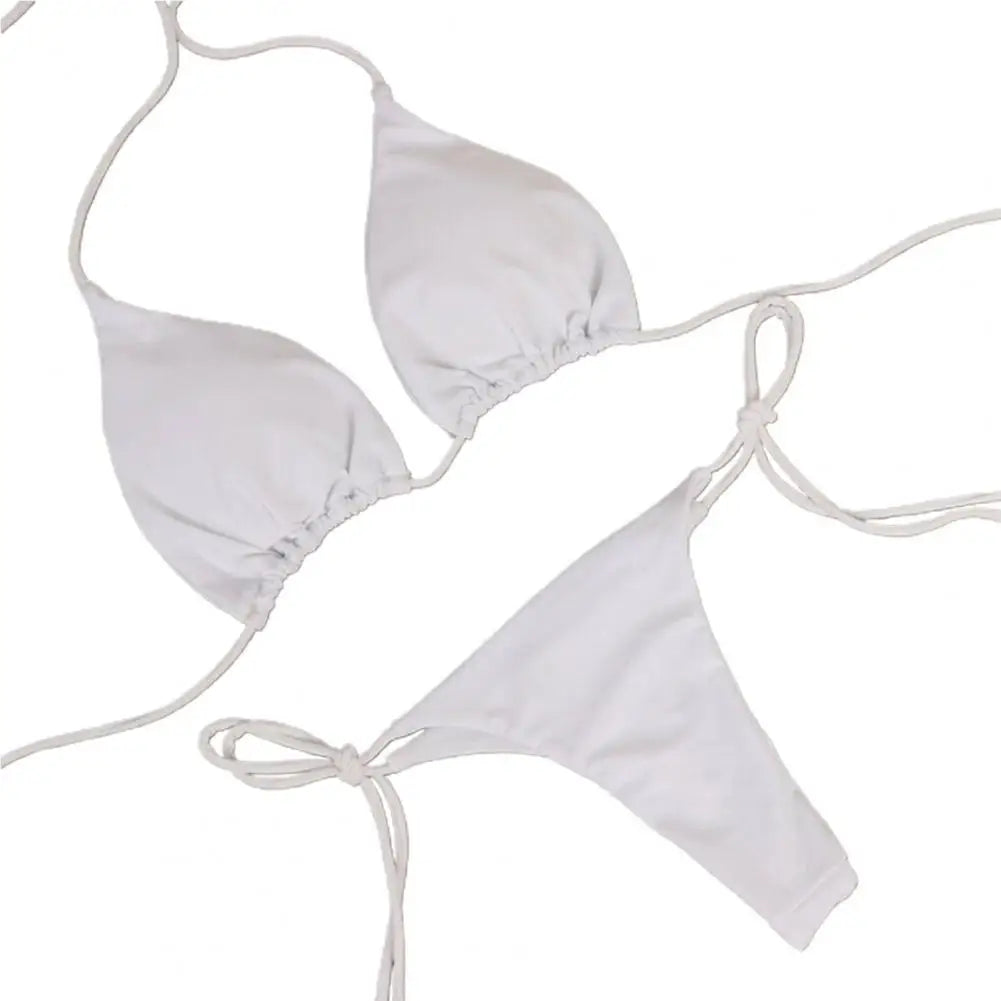 Solids Halter Two-Piece Swimming