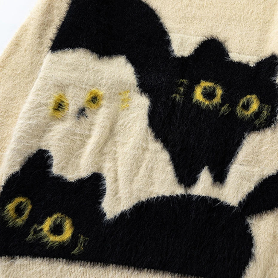Vintage Knit Cat Sweater