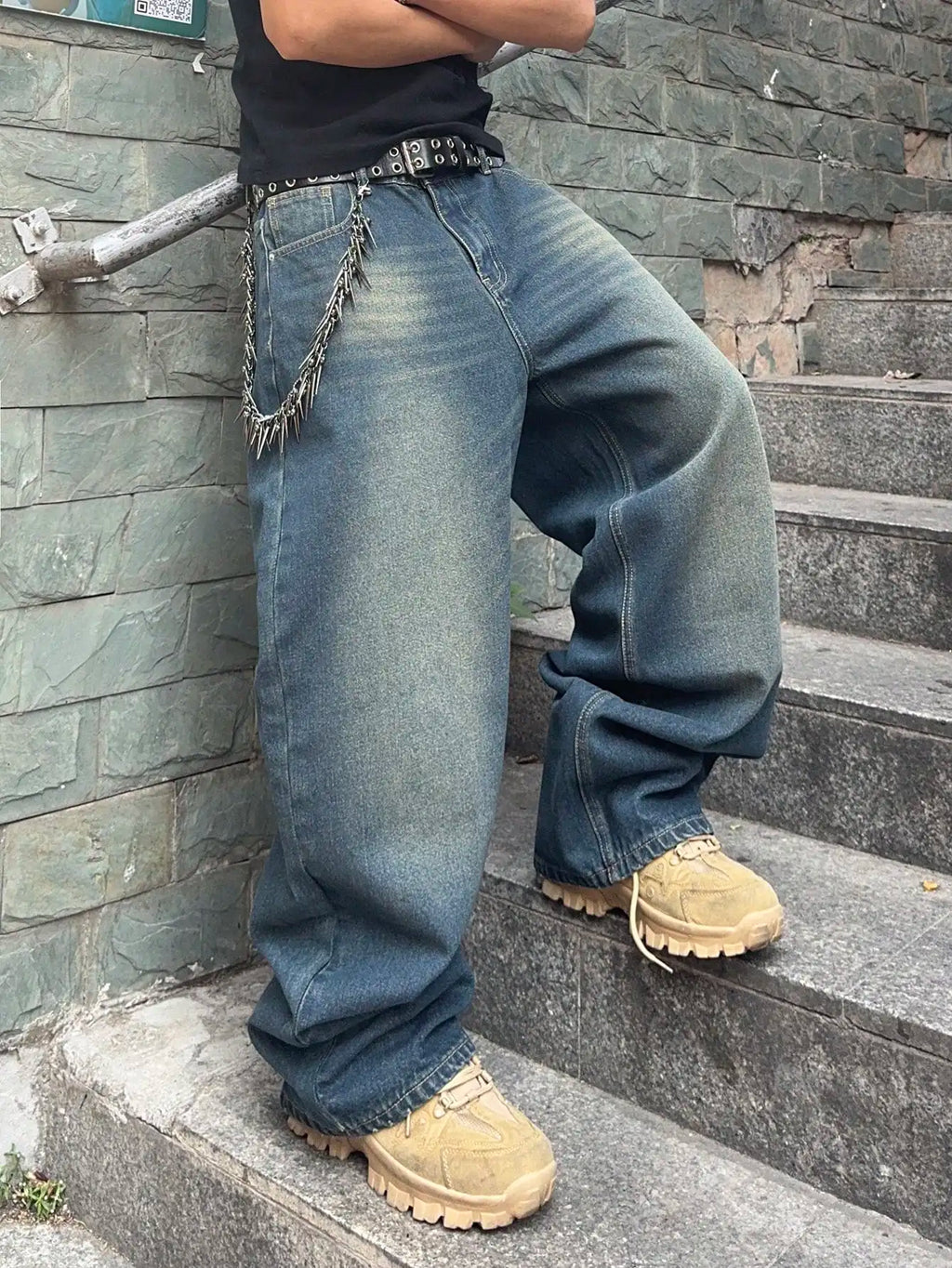 Vibe Check Wide-Leg Streetwear Jeans