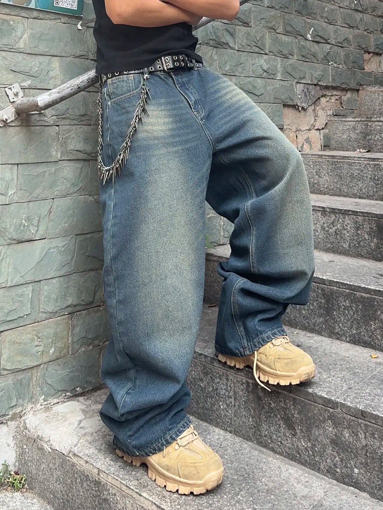 Vibe Check Wide-Leg Streetwear Jeans