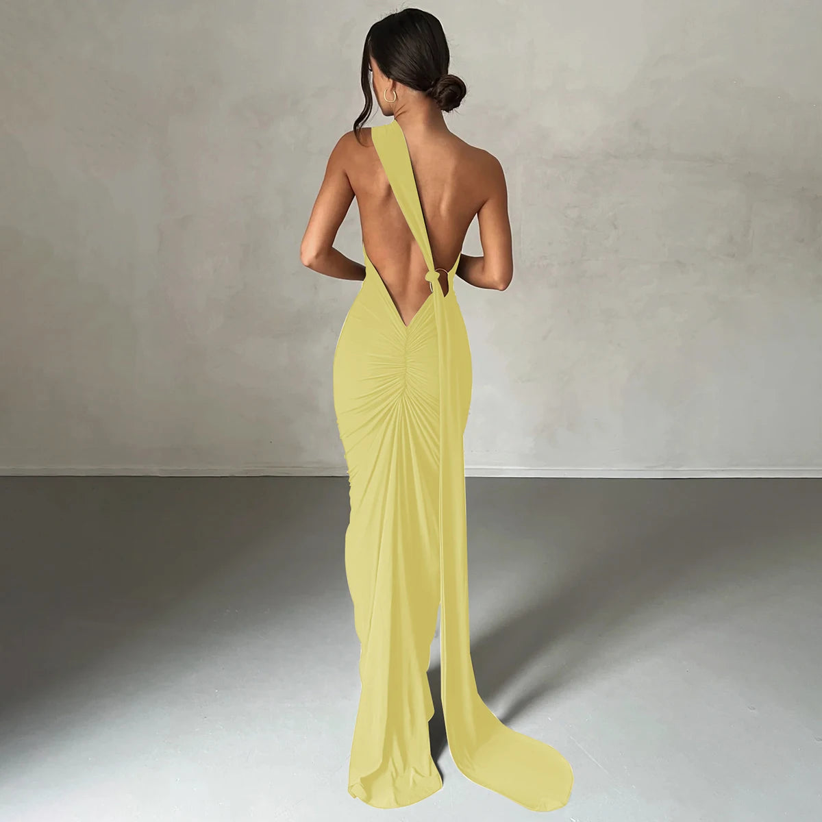 Elegance One Shoulder Maxi Dress.