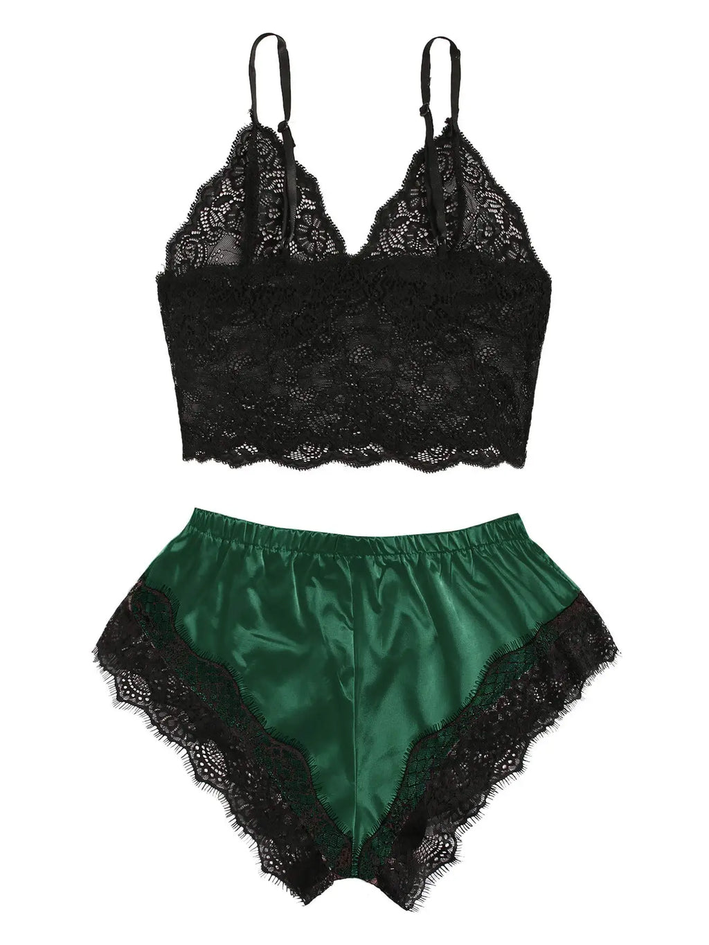 Satin & Lace Pajama Set.