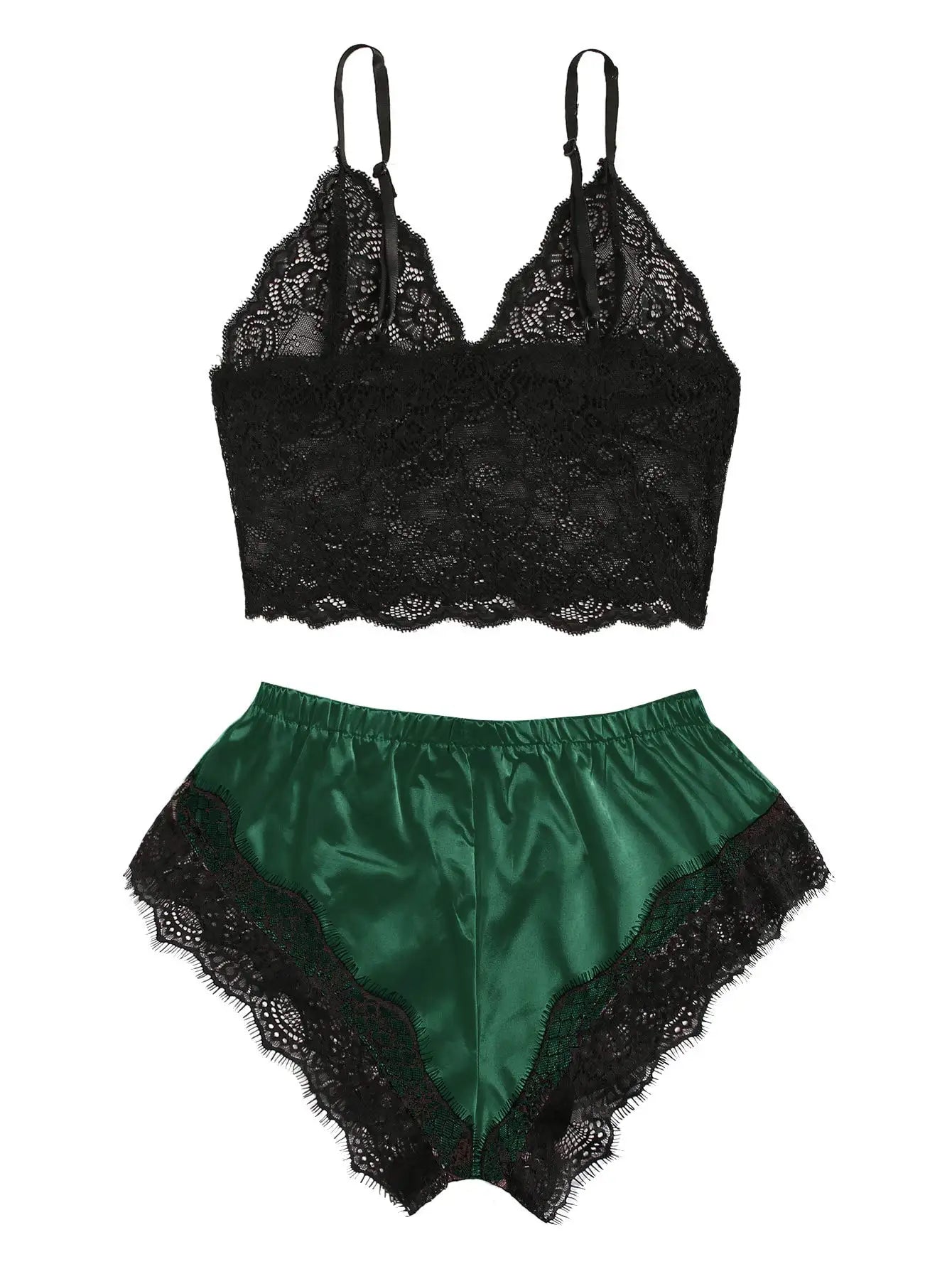 Satin & Lace Pajama Set.