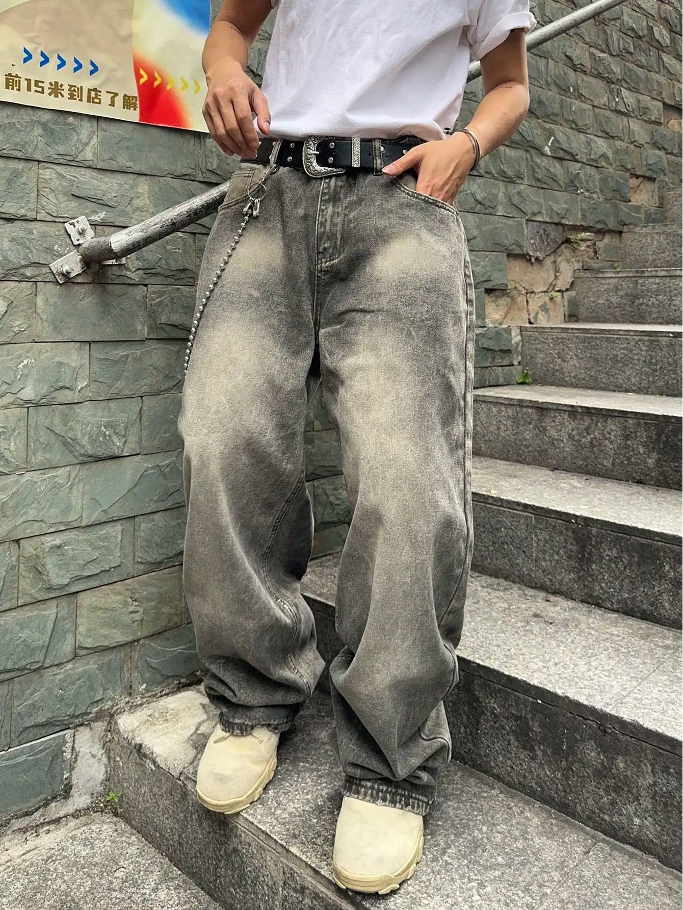 Vibe Check Wide-Leg Streetwear Jeans