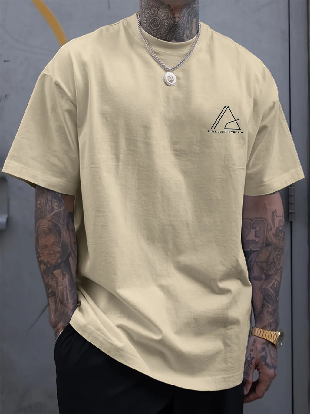 Oversized 100% cotton letter print tee