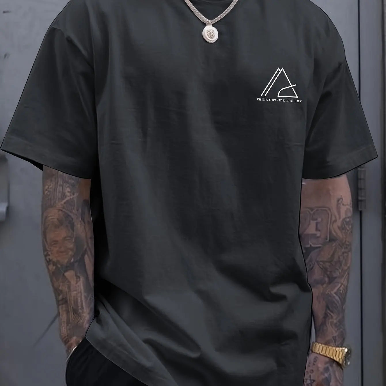 Oversized 100% cotton letter print tee