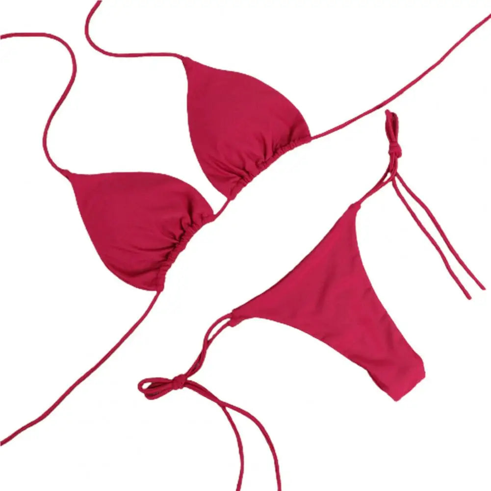 Solids Halter Two-Piece Swimming
