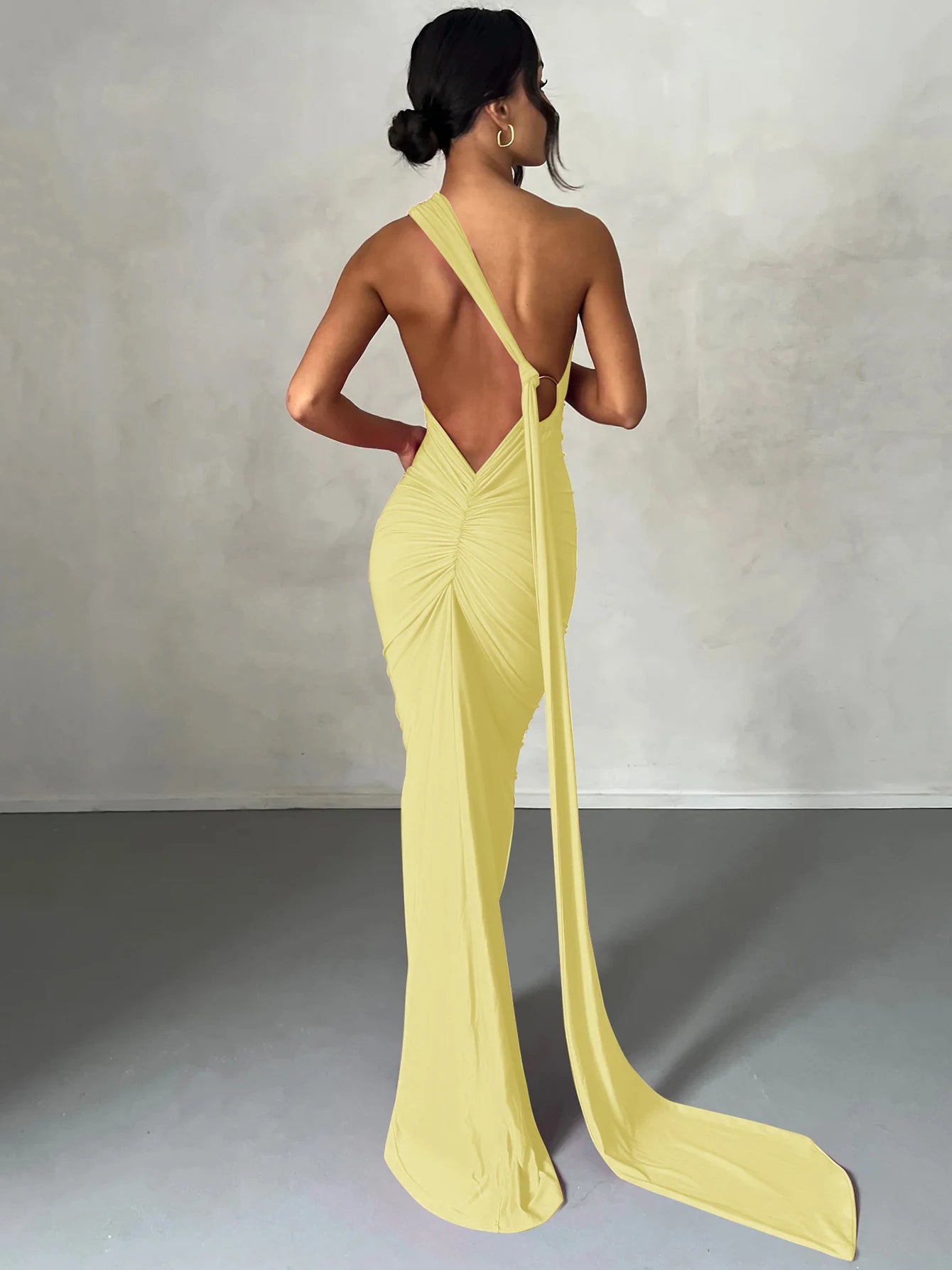 Elegance One Shoulder Maxi Dress.