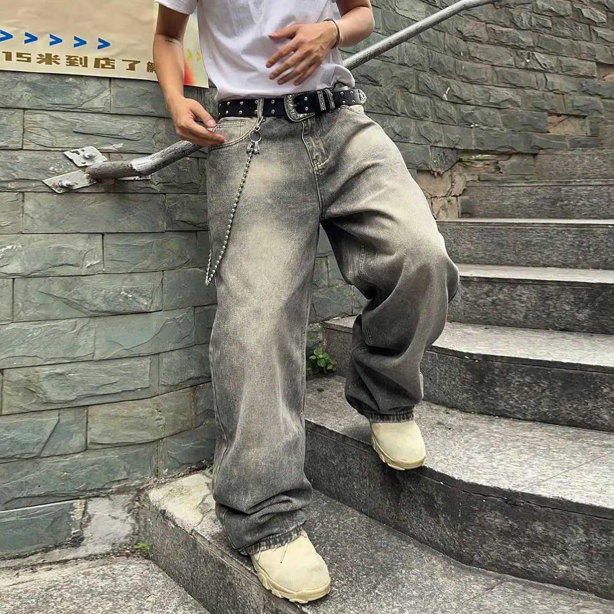 Vibe Check Wide-Leg Streetwear Jeans