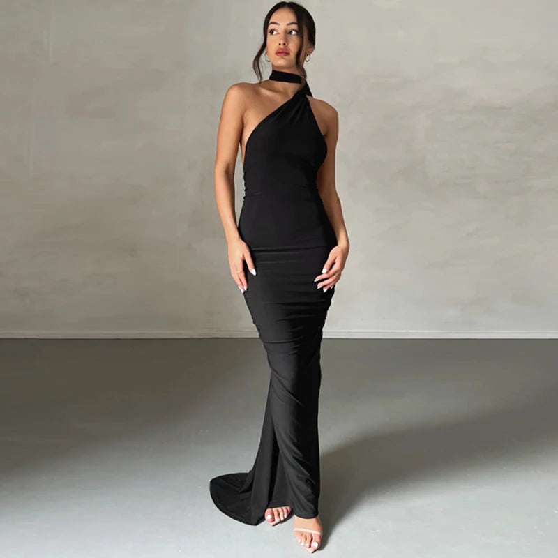 Elegance One Shoulder Maxi Dress.