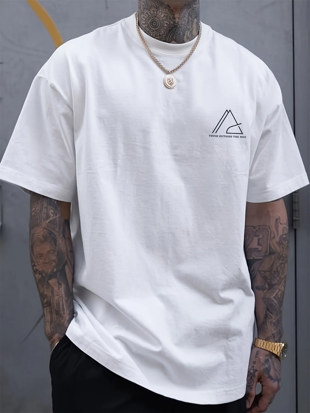 Oversized 100% cotton letter print tee