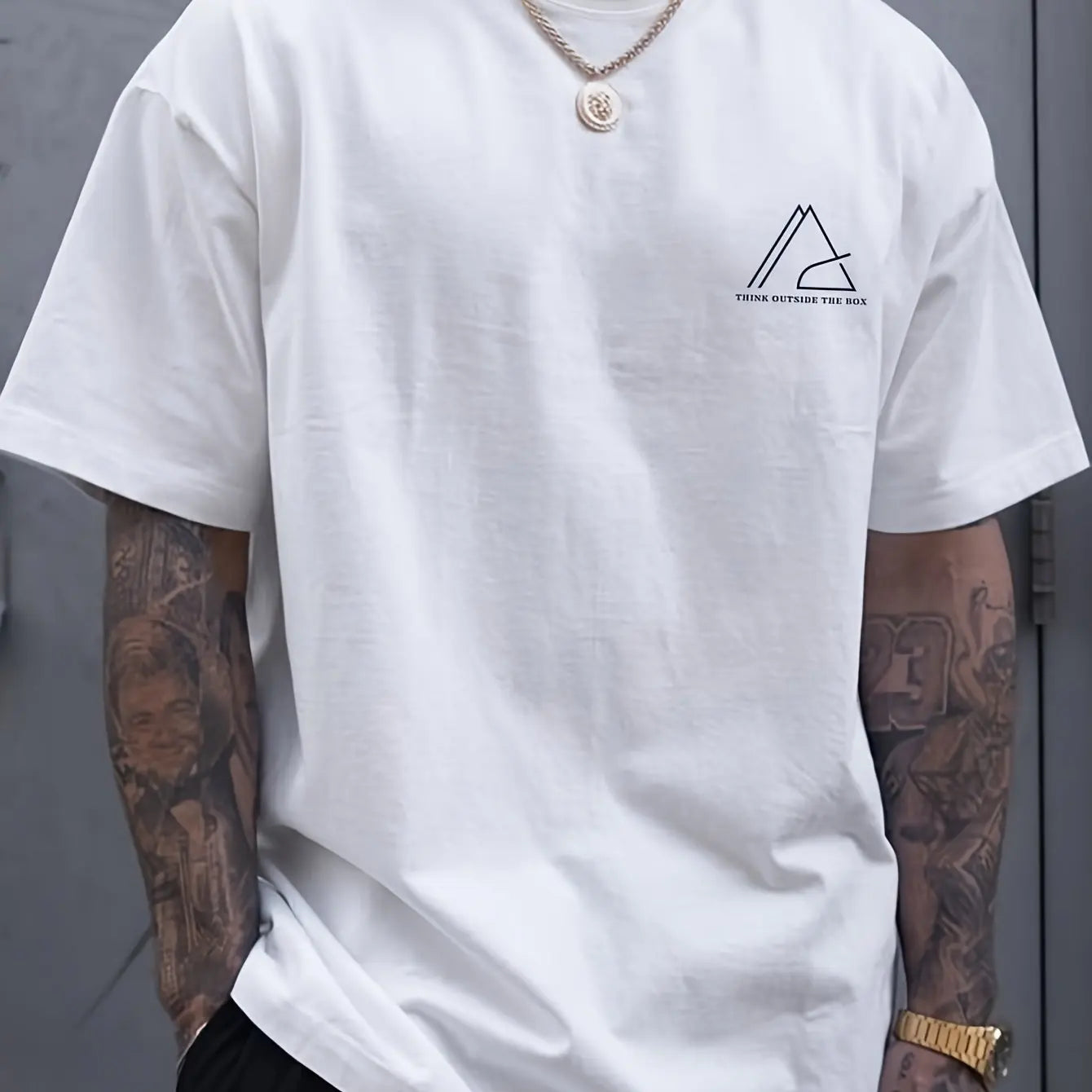 Oversized 100% cotton letter print tee