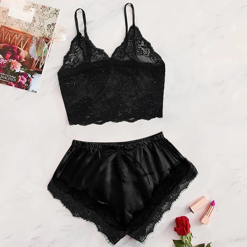 Satin & Lace Pajama Set.