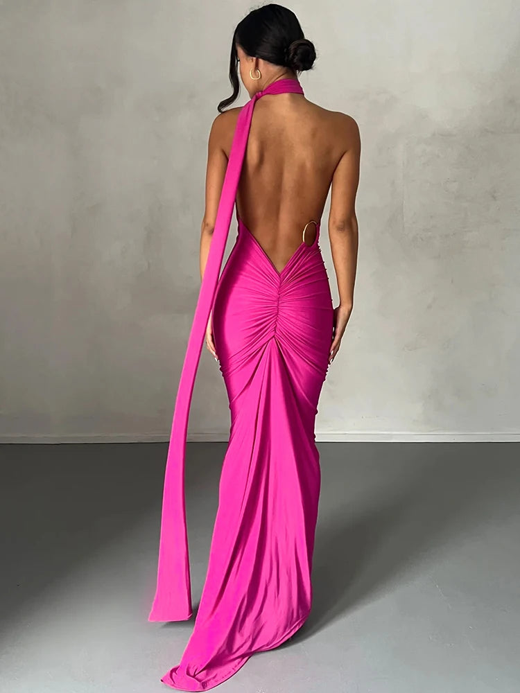 Elegance One Shoulder Maxi Dress.
