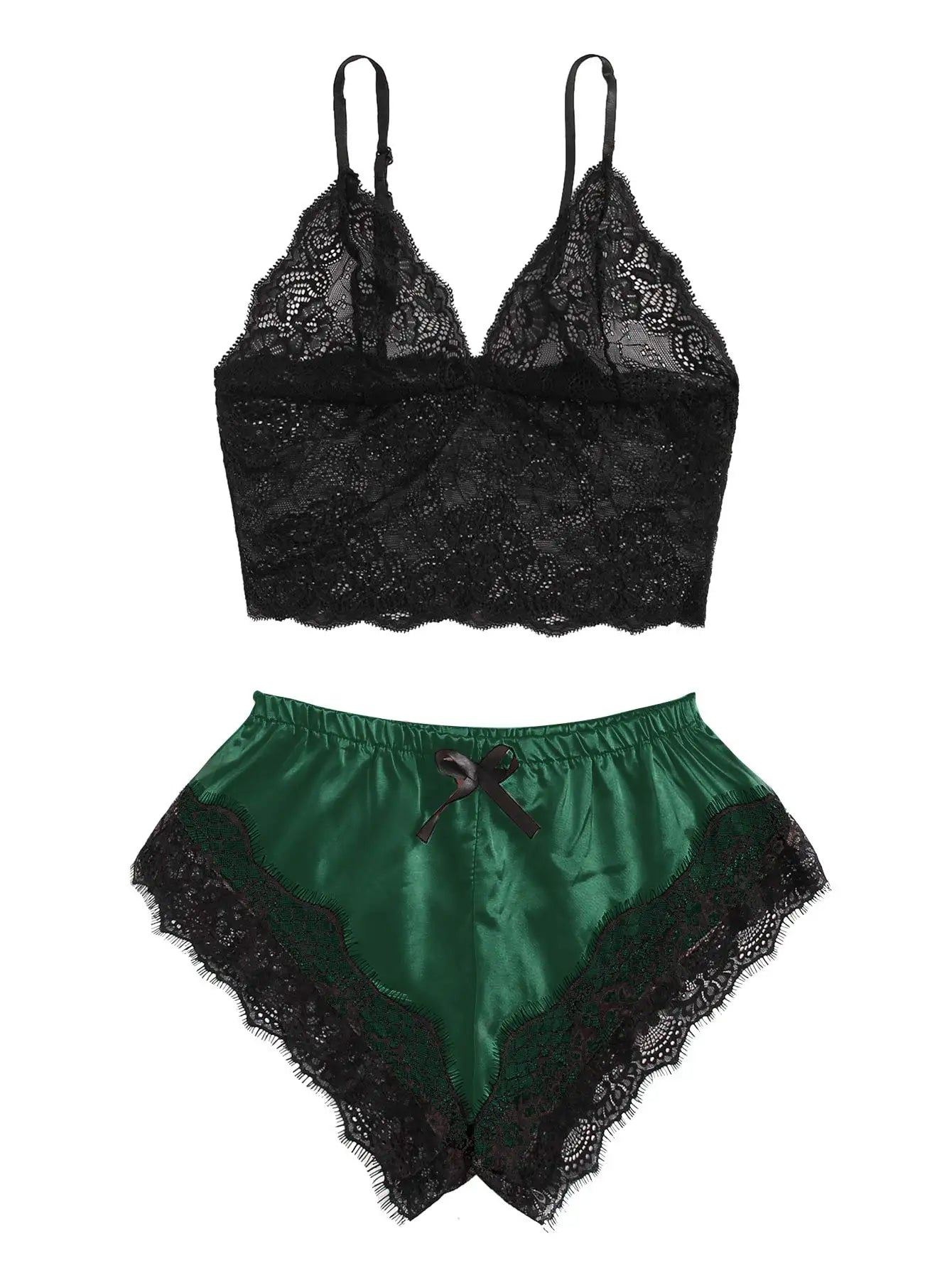 Satin & Lace Pajama Set.