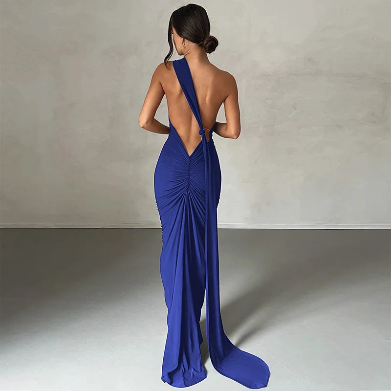 Elegance One Shoulder Maxi Dress.