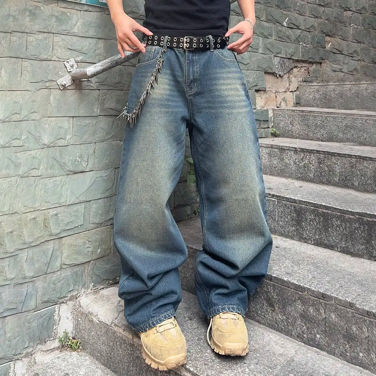 Vibe Check Wide-Leg Streetwear Jeans