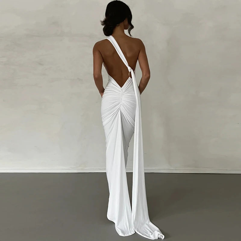 Elegance One Shoulder Maxi Dress.