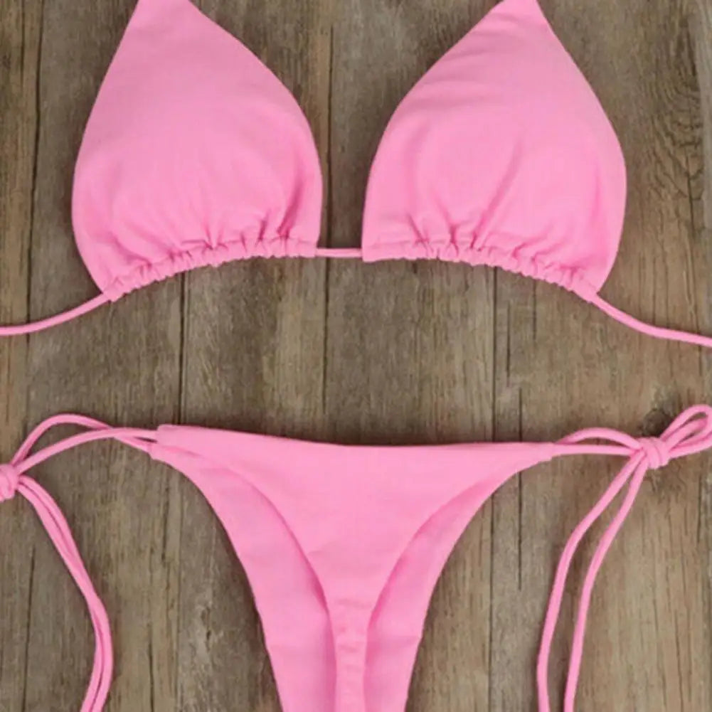 Solids Halter Two-Piece Swimming