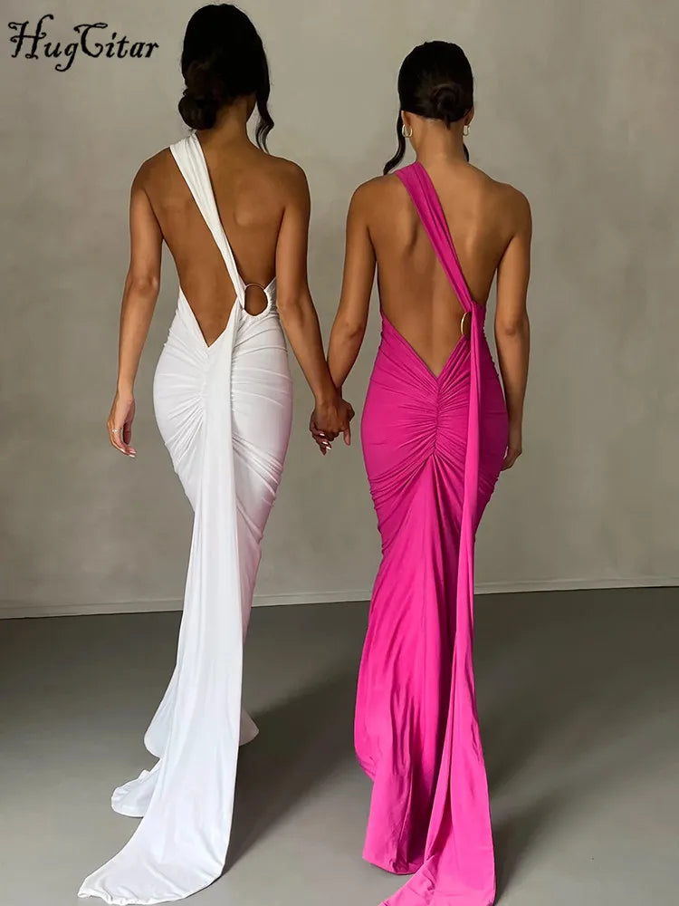 Elegance One Shoulder Maxi Dress.