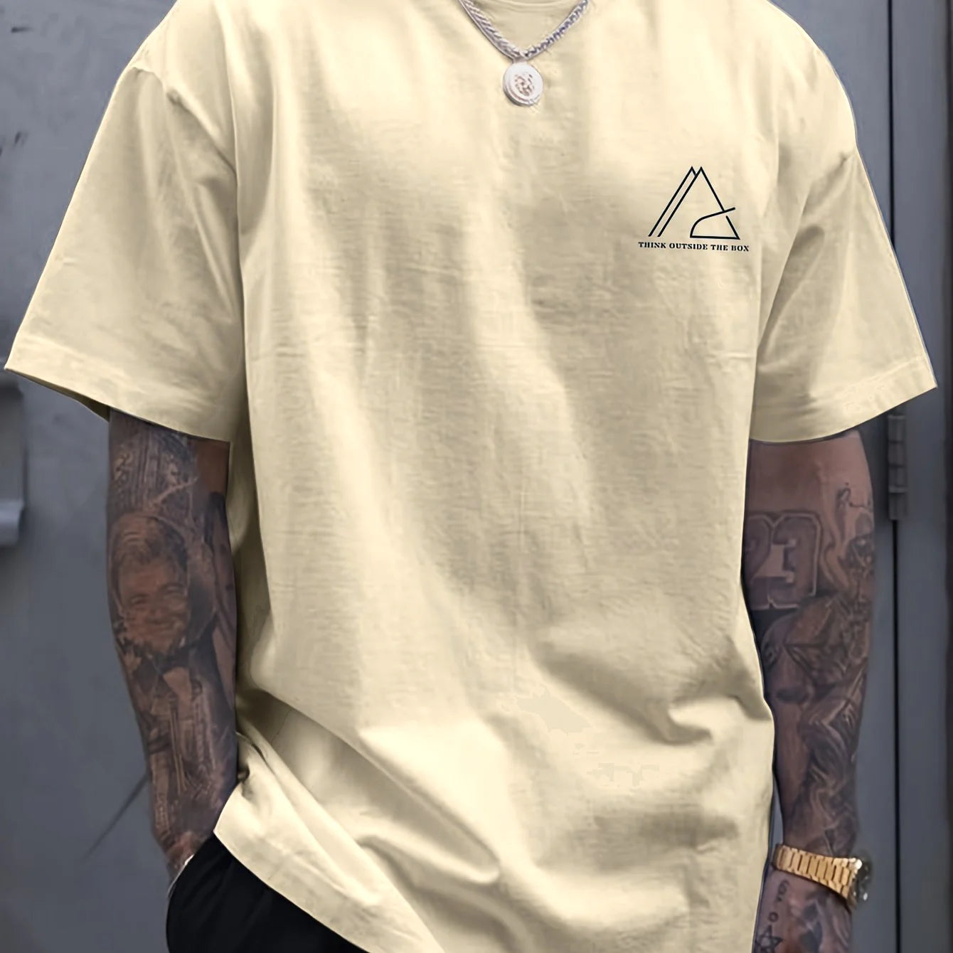 Oversized 100% cotton letter print tee