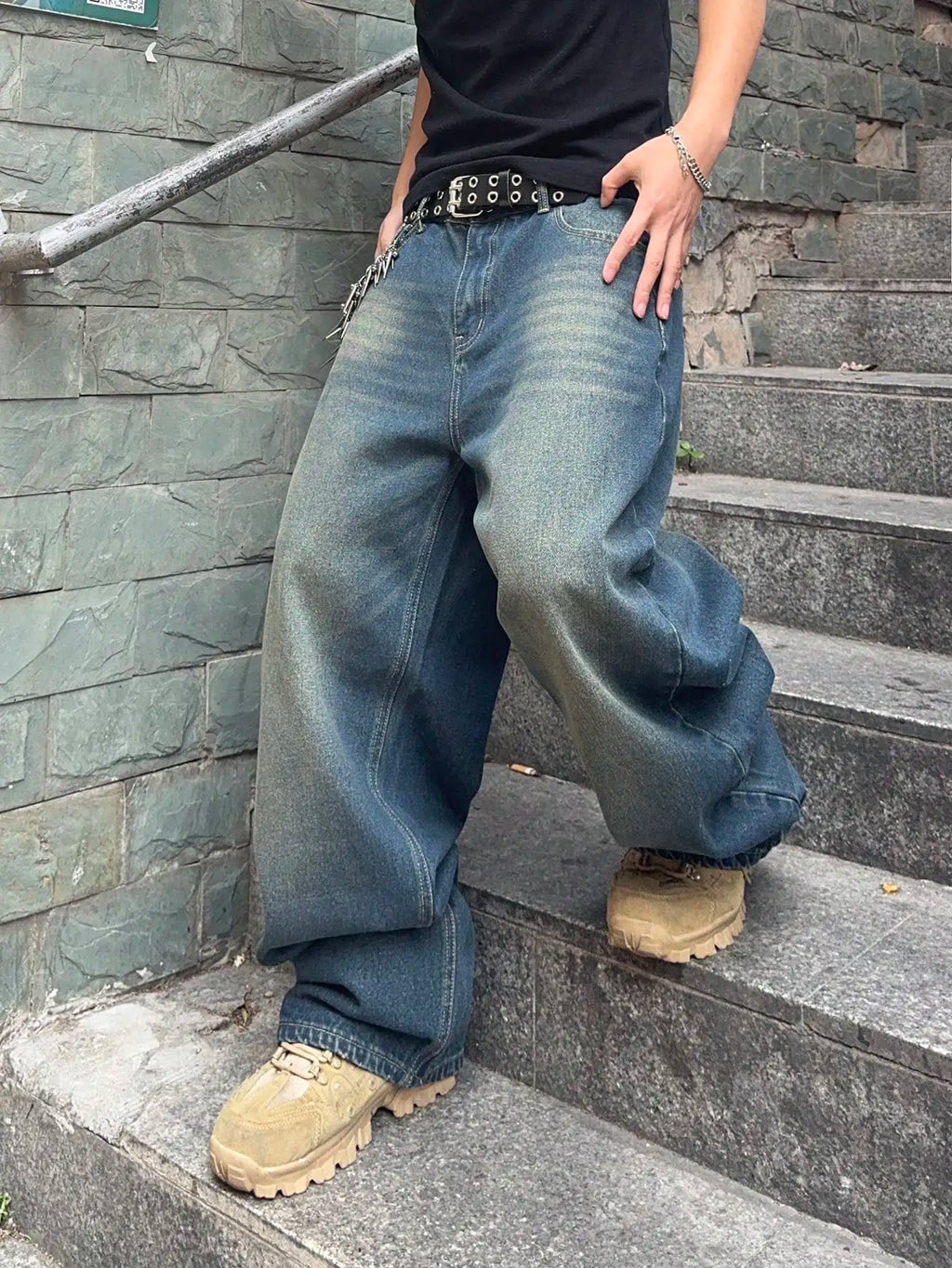 Vibe Check Wide-Leg Streetwear Jeans