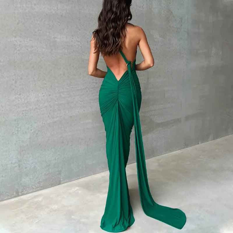 Elegance One Shoulder Maxi Dress.