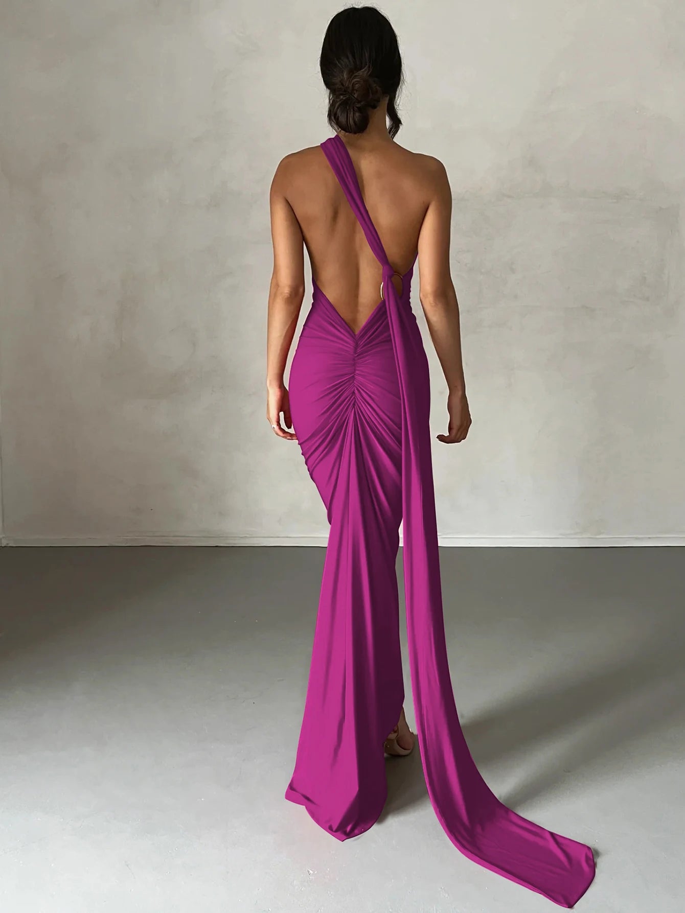 Elegance One Shoulder Maxi Dress.