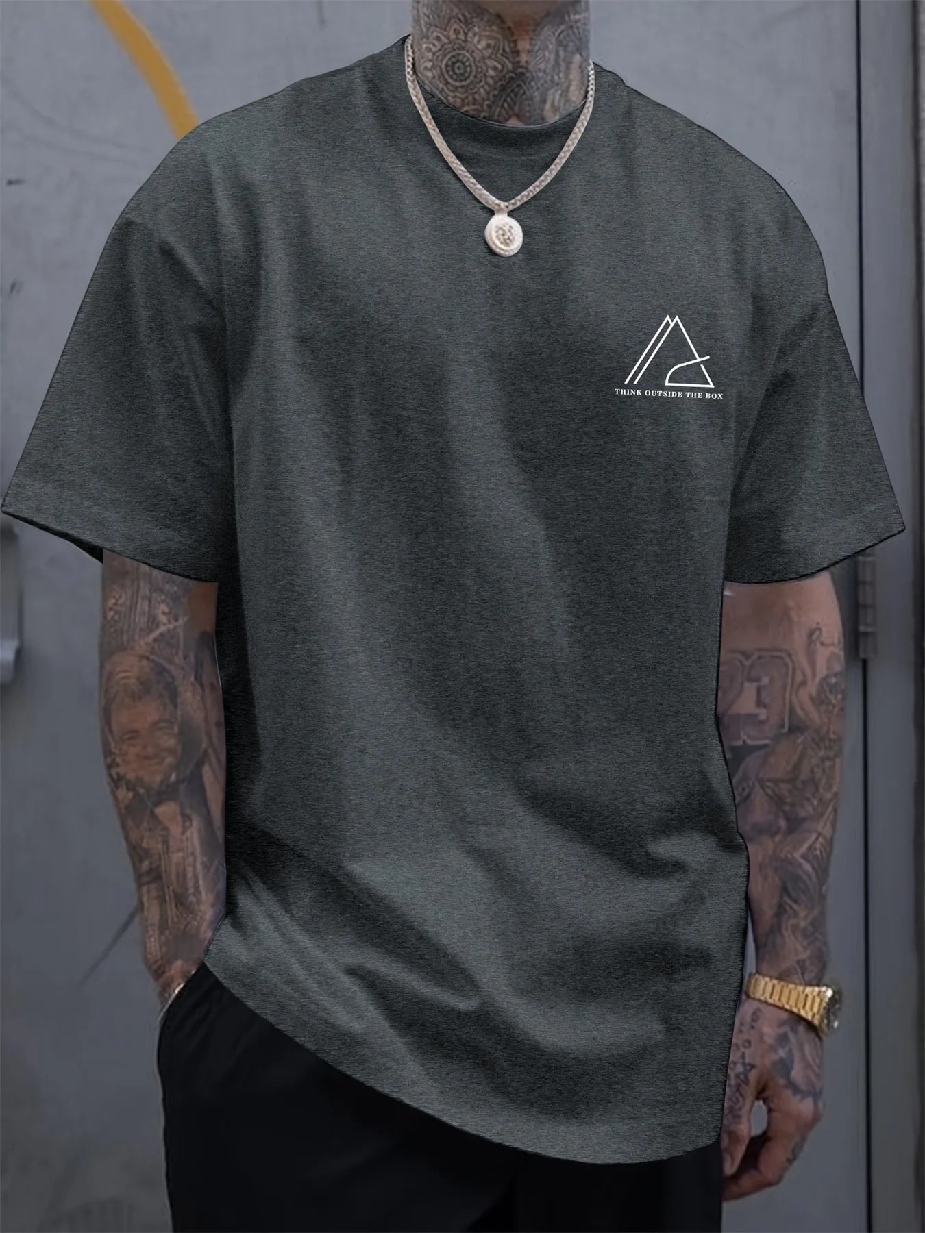 Oversized 100% cotton letter print tee