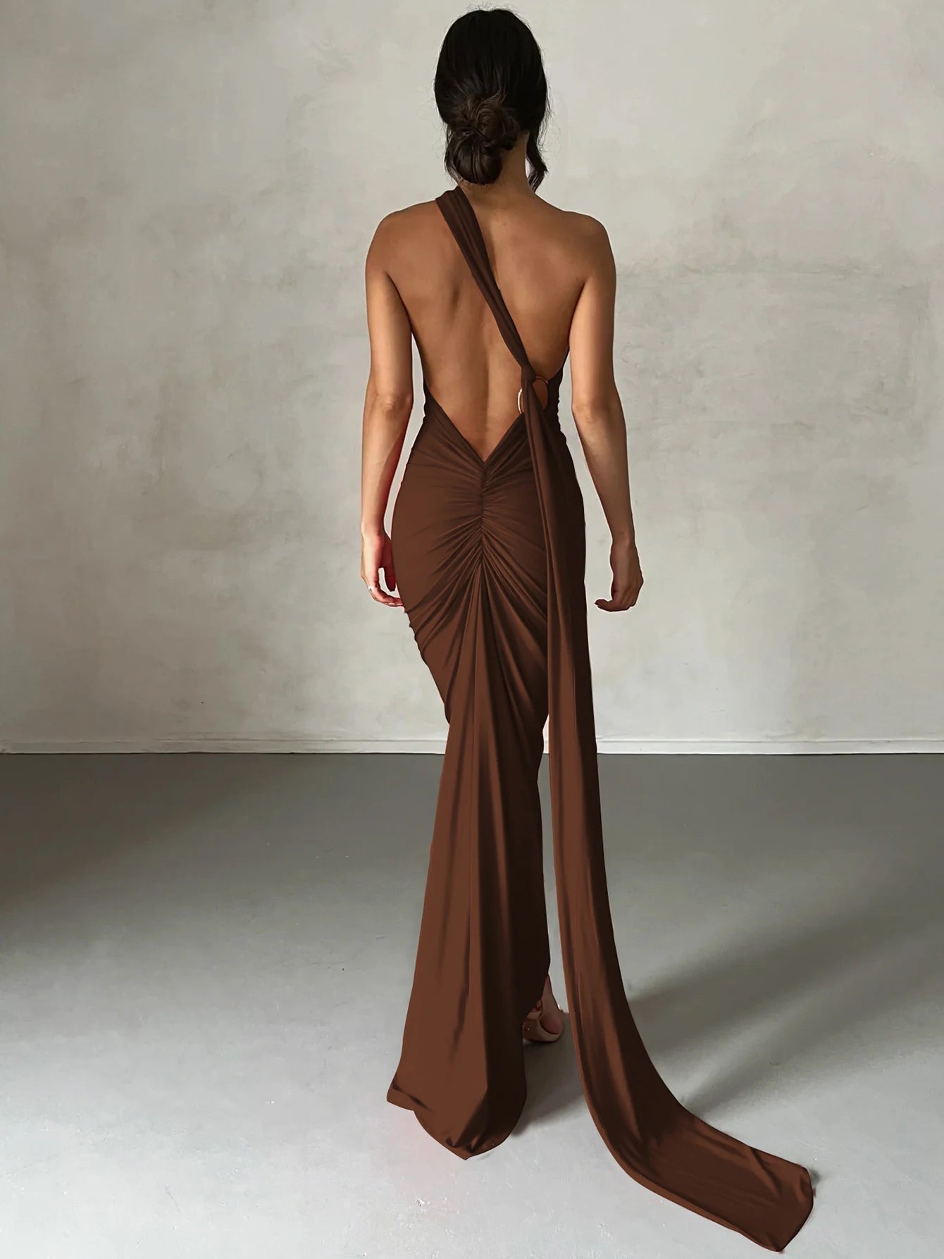 Elegance One Shoulder Maxi Dress.