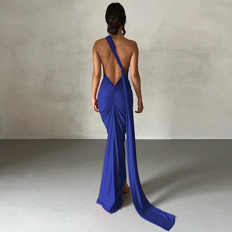 Elegance One Shoulder Maxi Dress.