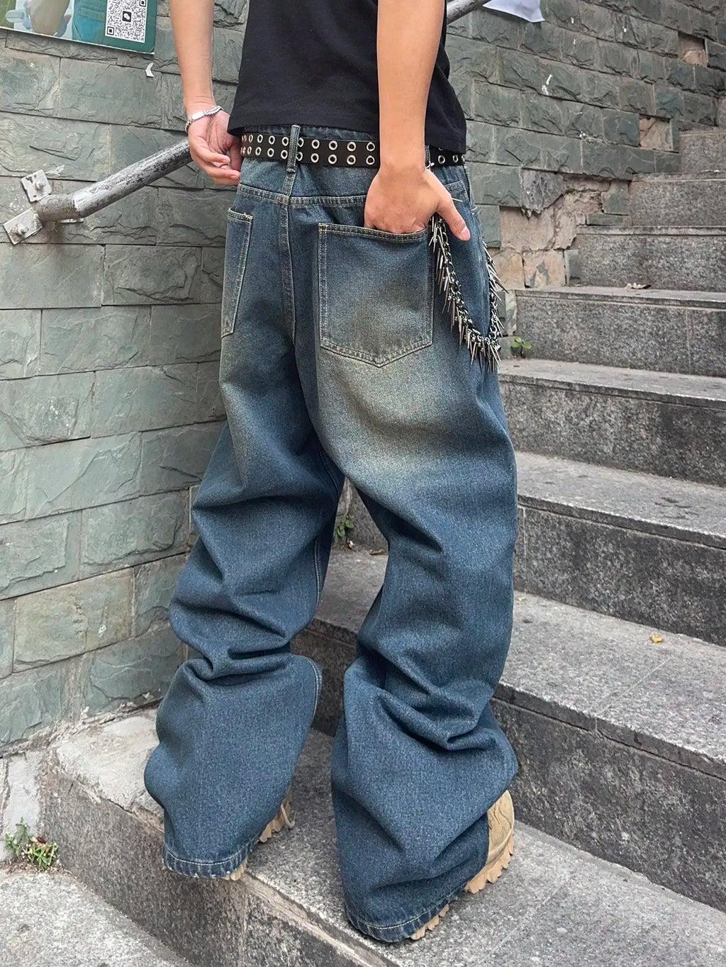 Vibe Check Wide-Leg Streetwear Jeans