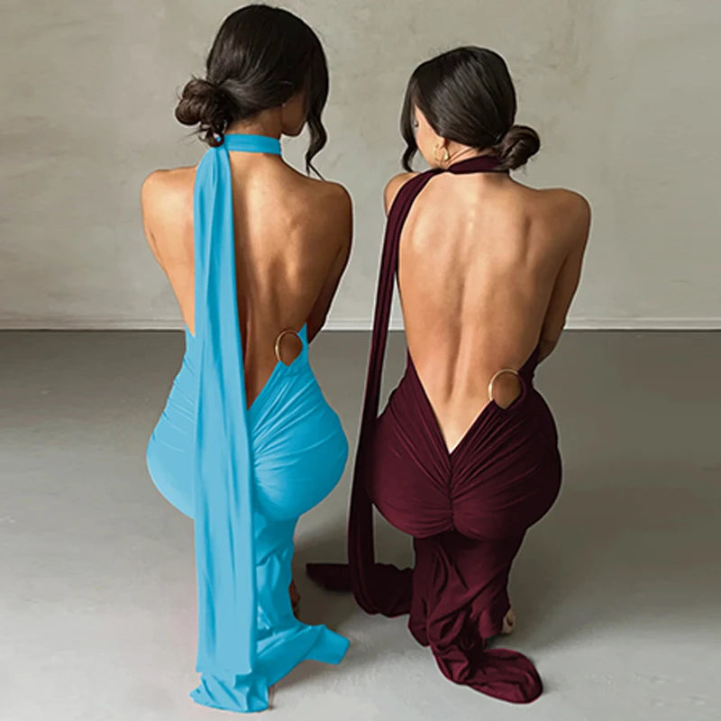 Elegance One Shoulder Maxi Dress.